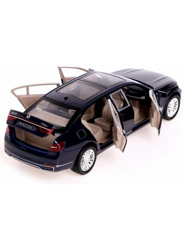 Машинка металлическая XLG 1:24 «BMW 760 Long Edition» M929G-1 20 см. инерционная, свет, звук в коробке / Микс