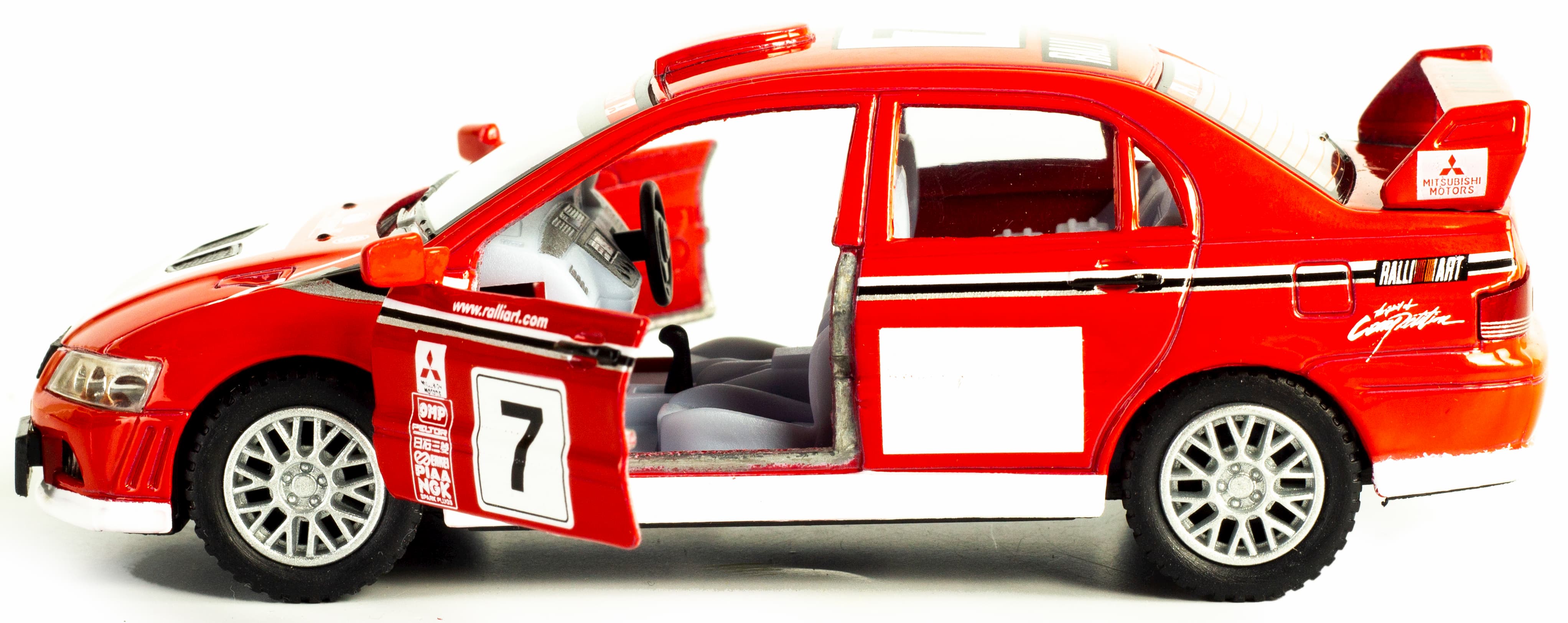 Металлическая машинка Kinsmart 1:36 «Mitsubishi Lancer Evolution VII WRC» KT5048W инерционная в коробке