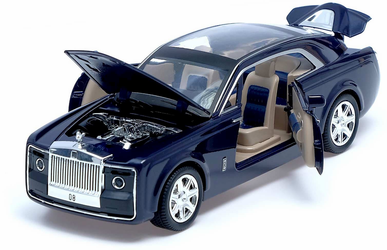 Металлическая машинка XLG 1:24 «Rolls-Royce Sweptail» М923E инерционная, свет, звук / Микс