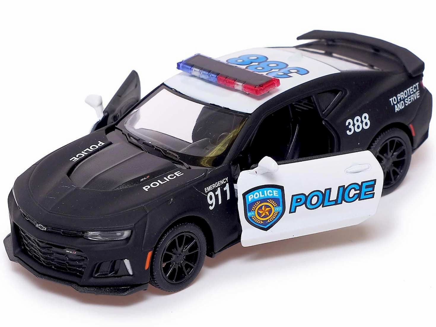 Машинка металлическая Kinsmart 1:38 «2017 Chevrolet Camaro ZL1 (Police)» 14 см. KT5399DPR инерционная
