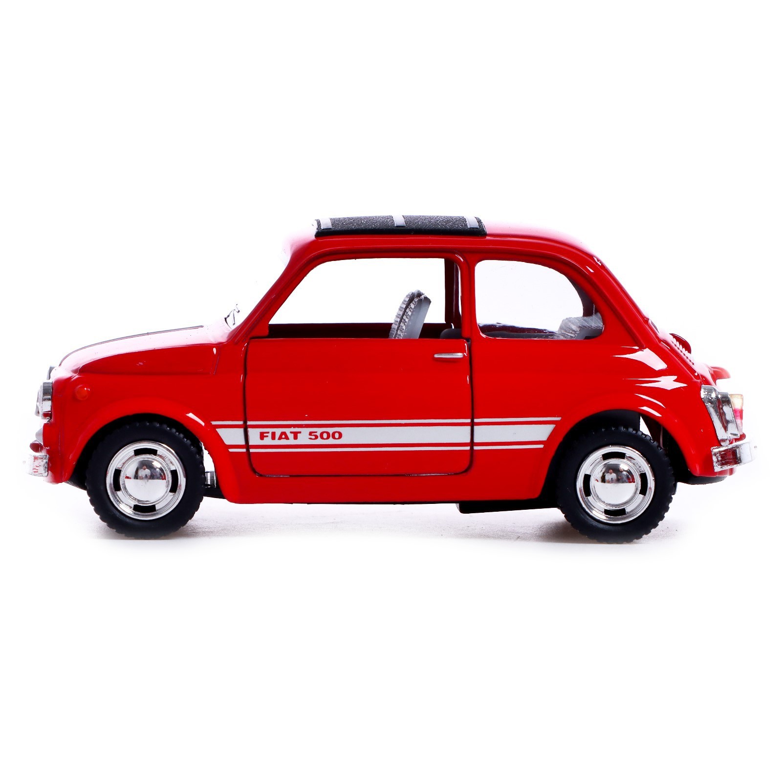 Металлическая машинка Kinsmart 1:24 «Fiat 500» KT5004D, инерционная / Красный