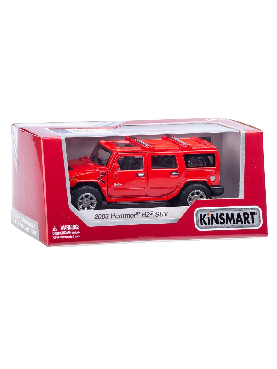 Металлическая машинка Kinsmart 1:40 «2008 Hummer H2 SUV» KT5337W инерционная в коробке / Микс