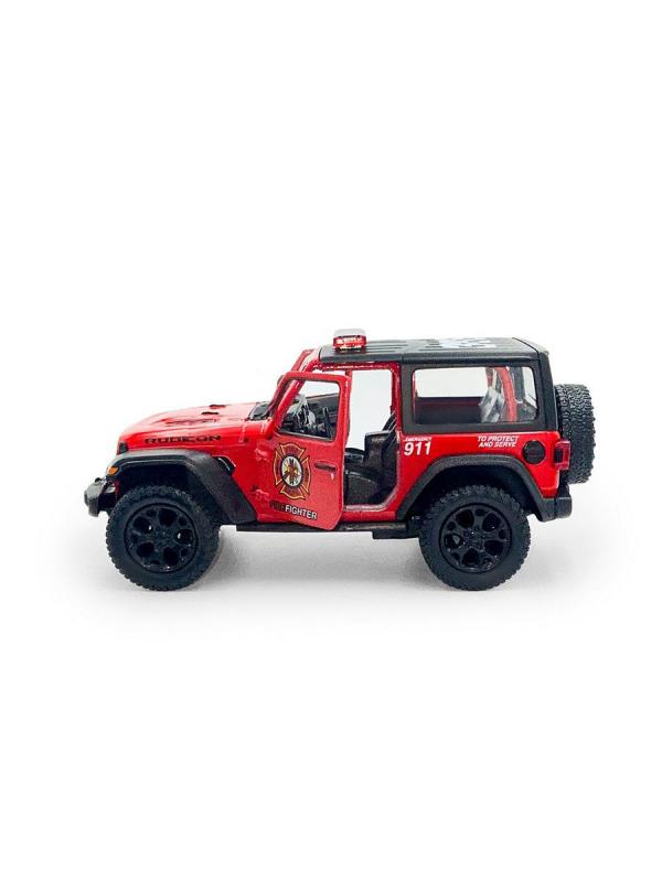 Металлическая машинка Kinsmart 1:34 «2018 Jeep Wrangler (Police/ Firefighter)» KT5412DPR, инерционный / Микс