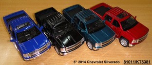 Машинка металлическая Kinsmart 1:46 «2014 Chevrolet Silverado» KT5381D инерционная / Микс
