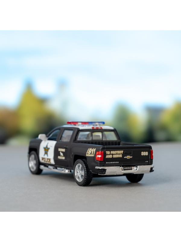 Машинка металлическая Kinsmart 1:46 «2014 Chevrolet Silverado (Police)» KT5381DP инерционная