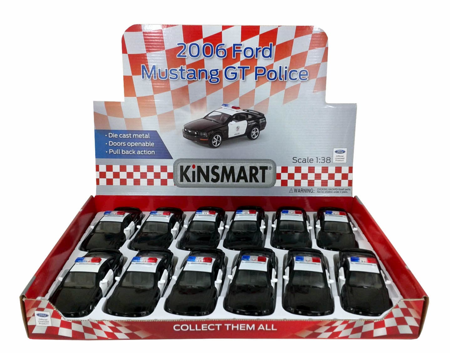 Металлическая машинка Kinsmart 1:38 «2006 Ford Mustang GT (Police)» KT5091DP инерционная