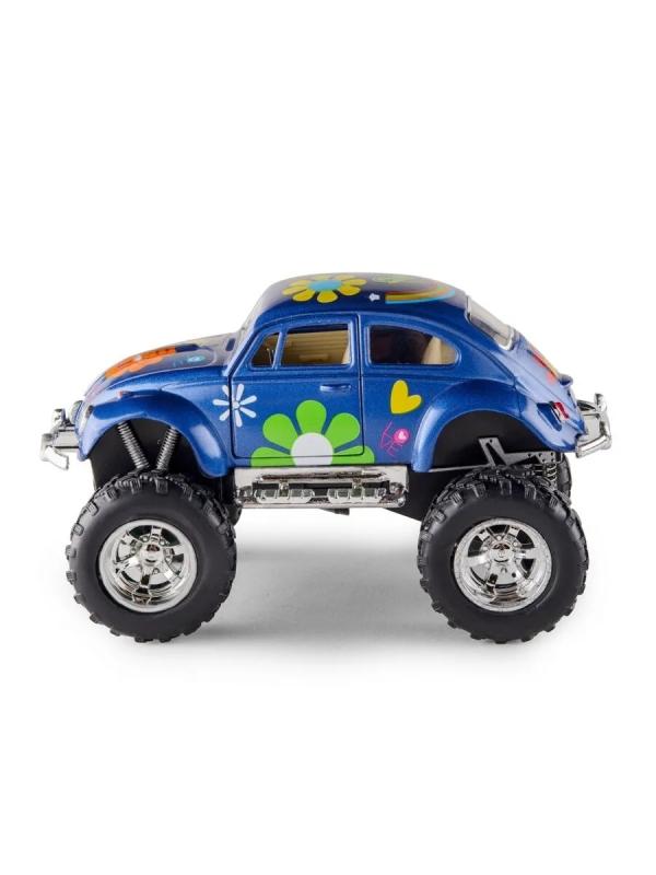 Металлическая машинка Kinsmart 1:32 «1967 Volkswagen Classical Beetle с принтом (Off Road)» KT5057DFB, инерционная / Микс