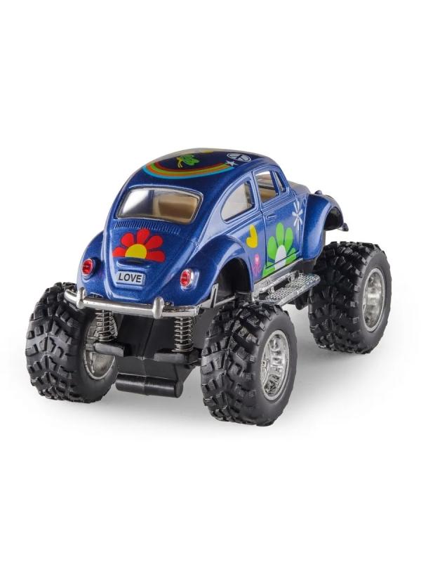 Металлическая машинка Kinsmart 1:32 «1967 Volkswagen Classical Beetle с принтом (Off Road)» KT5057DFB, инерционная / Микс