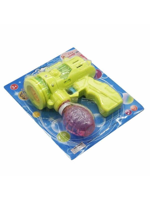 Пистолет-генератор мыльных пузырей «Bubble Gun» 2088-32, свет и звук / Микс