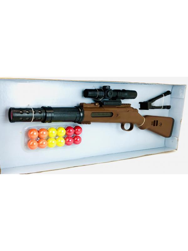 Игрушечная винтовка 75.5 см на сошках с мягкими шариками 12 шт. / 810A