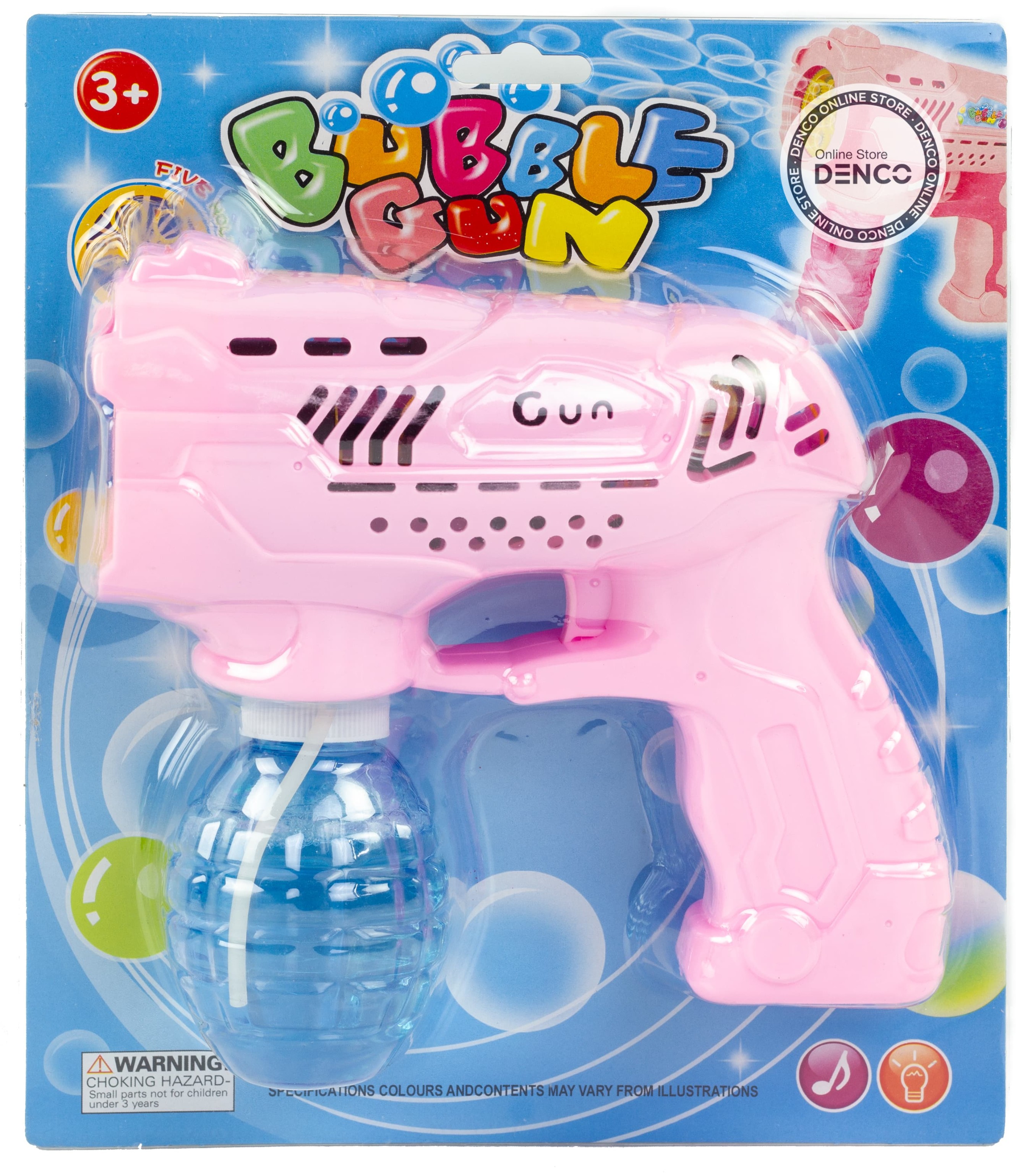 Пистолет-генератор мыльных пузырей «Bubble Gun» на батарейках, со светом и звуком 2088-31 / Микс