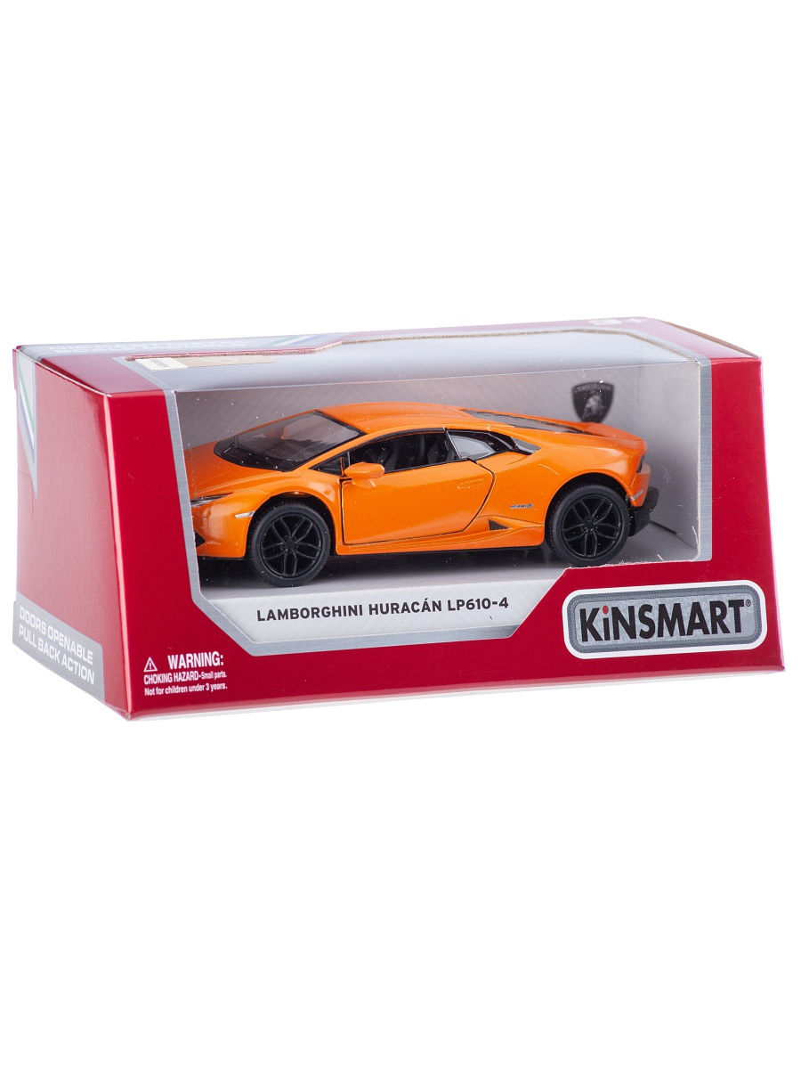 Металлическая машинка Kinsmart 1:36 «Lamborghini Huracan LP610-4» KT5382W, инерционная в коробке / Микс