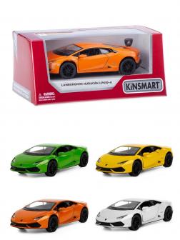 Металлическая машинка Kinsmart 1:36 «Lamborghini Huracan LP610-4» KT5382W, инерционная в коробке / Микс