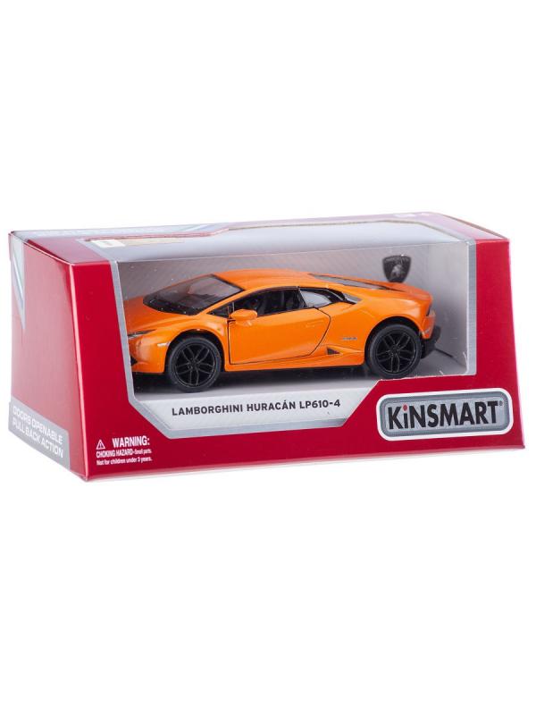 Металлическая машинка Kinsmart 1:36 «Lamborghini Huracan LP610-4» KT5382W, инерционная в коробке / Микс