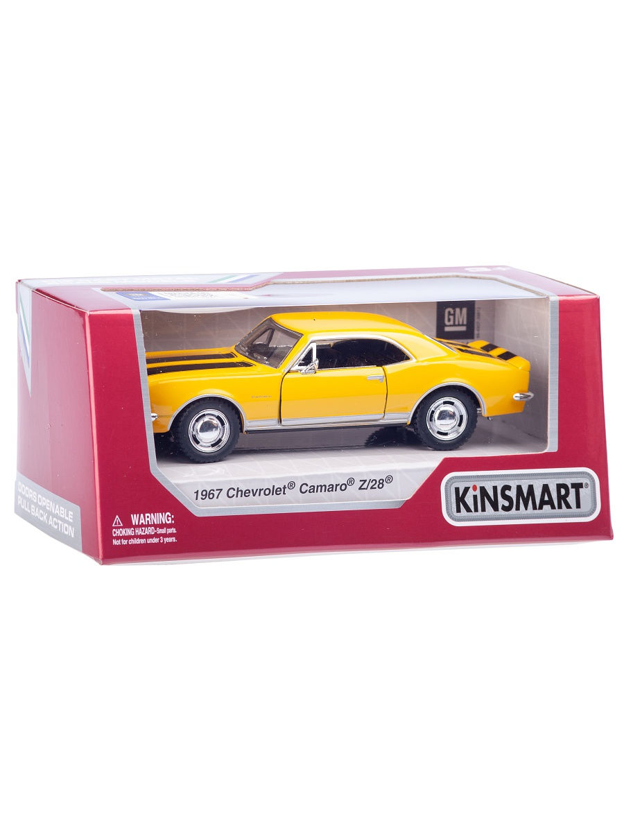 Металлическая машинка Kinsmart 1:37 «1967 Chevrolet Camaro Z/28» KT5341W, инерционная в коробке / Микс
