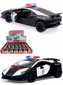 Машинка металлическая Kinsmart 1:38 «Lamborghini Sesto Elemento (Police)» KT5359DP инерционная