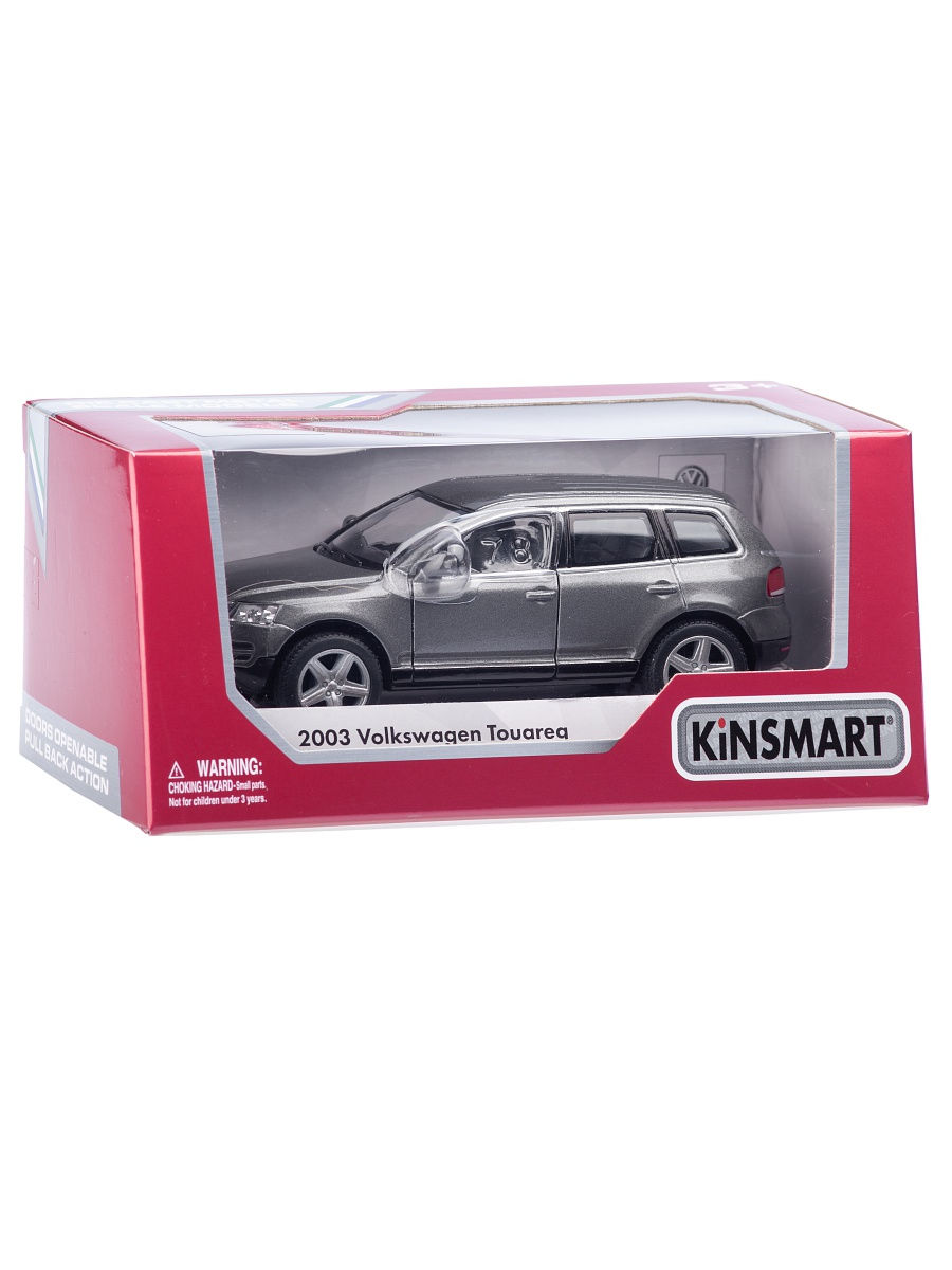 Металлическая машинка Kinsmart 1:38 «2003 Volkswagen Touareg» KT5078W, инерционная в коробке / Микс