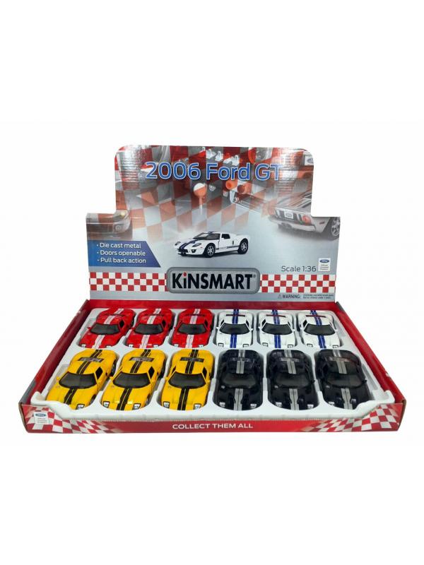 Металлическая машинка Kinsmart 1:36 «2006 Ford GT» KT5092D, инерционная / Микс