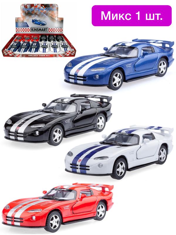 Металлическая машинка Kinsmart 1:36 «Dodge Viper GTS-R» KT5039D, инерционная / Микс