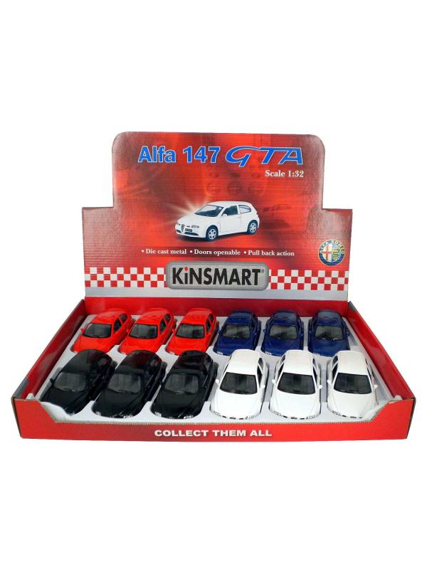 Металлическая машинка Kinsmart 1:32 «Alfa Romeo 147 GTA» KT5085D, инерционная / Микс