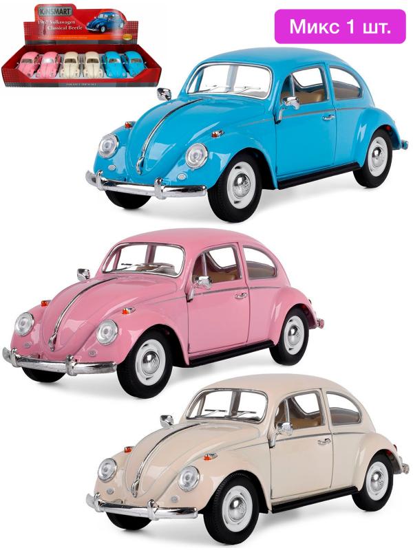 Металлическая машинка Kinsmart 1:24 «1967 Volkswagen Classical Beetle (Пастельные цвета)» KT7002DY инерционная / Микс