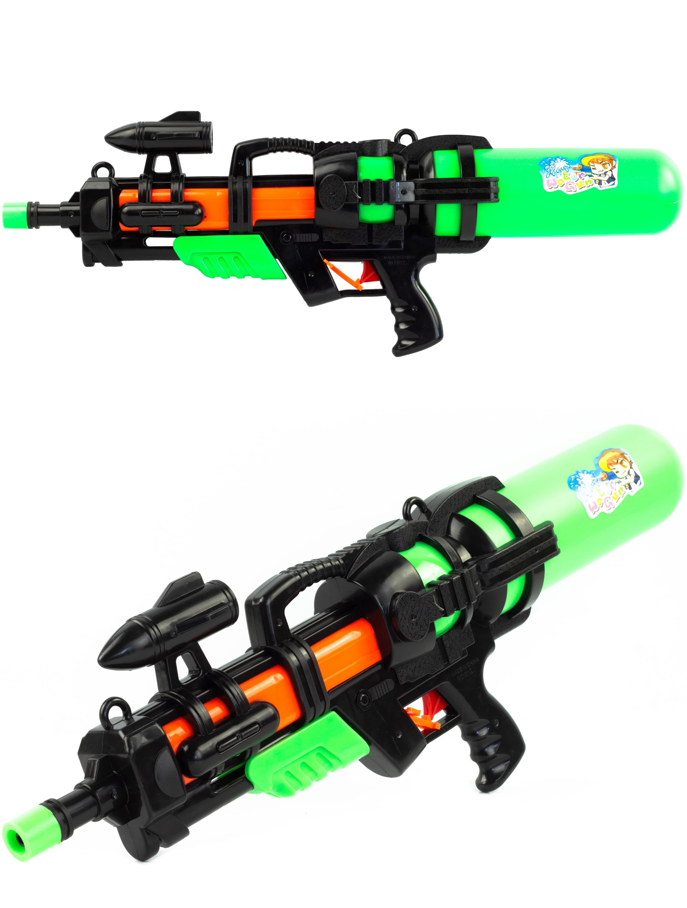 Водяной пистолет-бластер «Water Gun» 58 см. 812-1 / Черно-зеленый