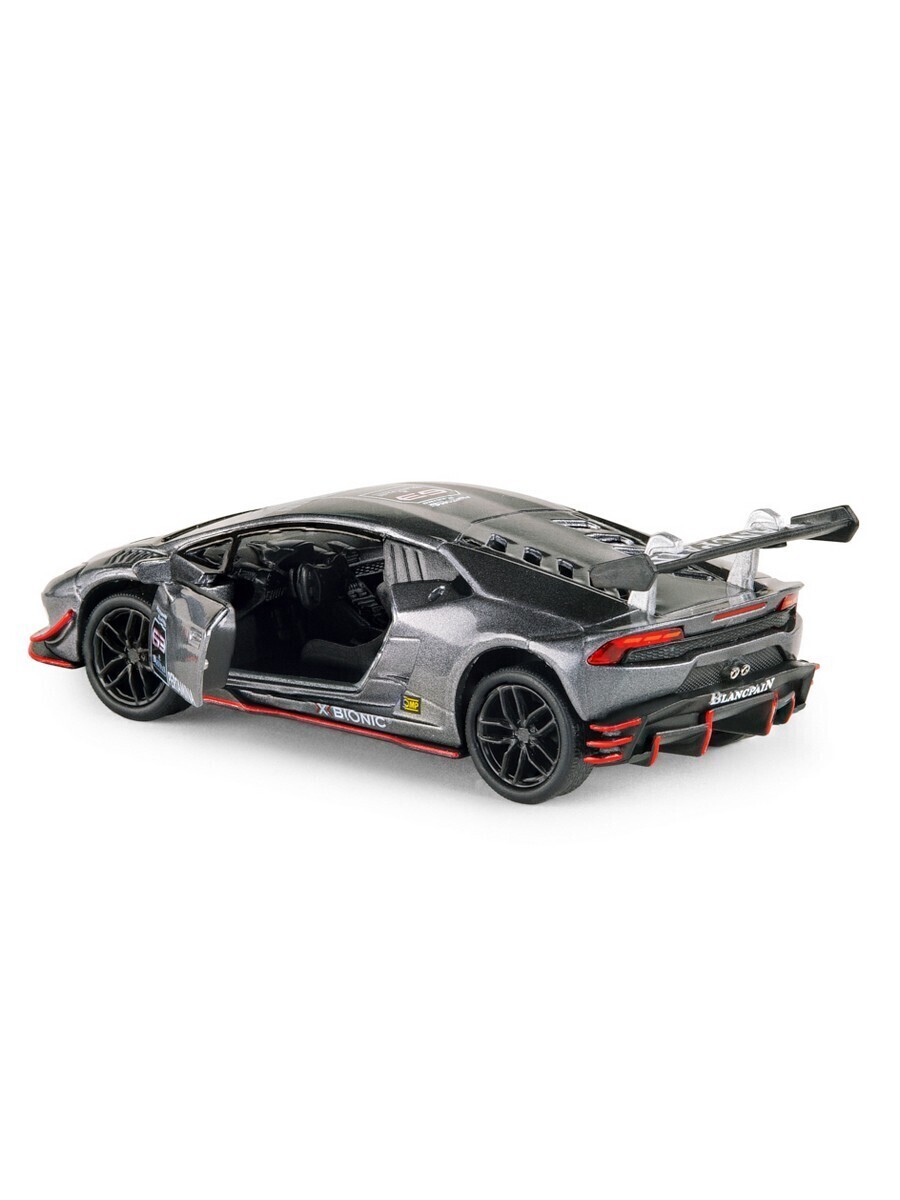 Металлическая машинка Kinsmart 1:36 «Lamborghini Huracan LP620-2 Super Trofeo» KT5389D, инерционная / Микс