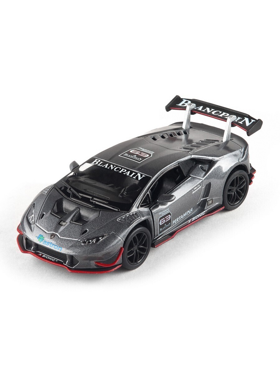 Металлическая машинка Kinsmart 1:36 «Lamborghini Huracan LP620-2 Super Trofeo» KT5389D, инерционная / Микс