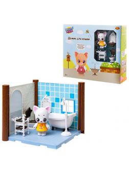 Игровой набор ABtoys Уютный дом Домик для кошки. Ванная комната