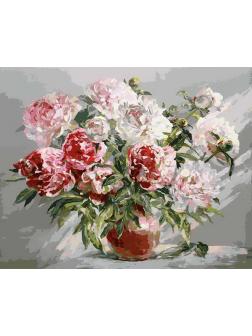 Набор для творчества Белоснежка картина по номерам на холсте Пионы 40*50 см