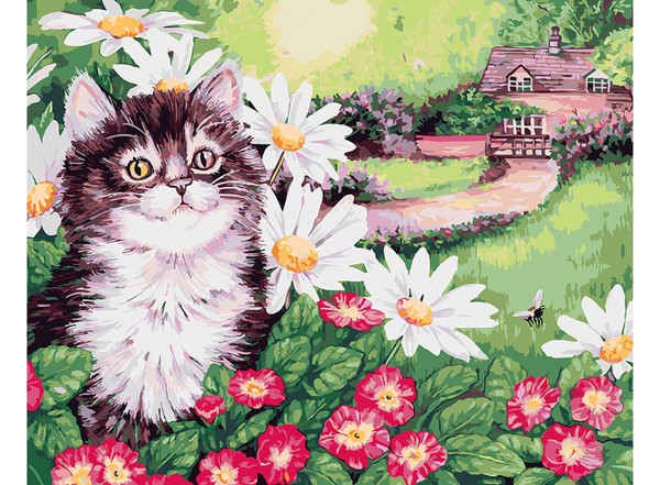 Набор для творчества Белоснежка картина по номерам на холсте Пушистик 30 на 40 см