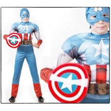 Карнавальный костюм Батик Капитан Америка. Мстители.(комбинезон, маска, щит) (Зв. маскарад) Марвел размер 32