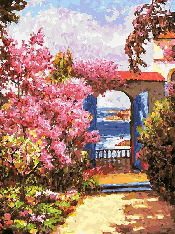 Набор для творчества Белоснежка картина по номерам на холсте Летнее спокойствие 30 на 40 см