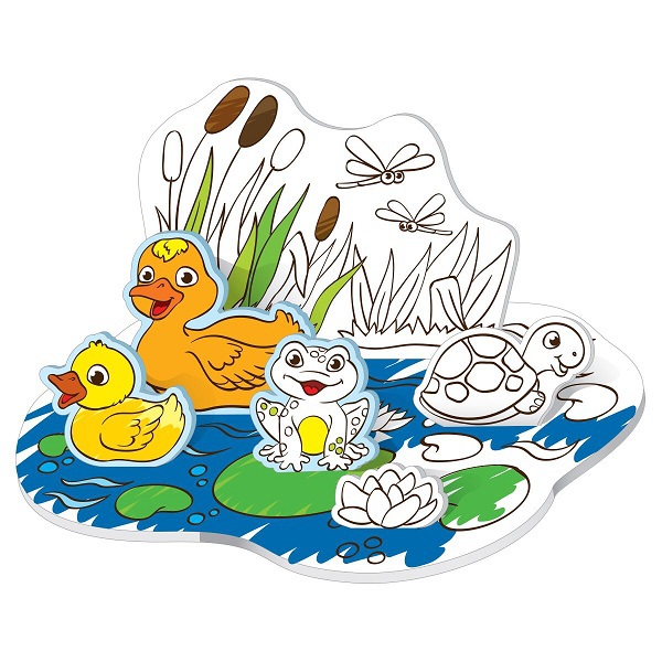 Раскраска 3D. На пруду