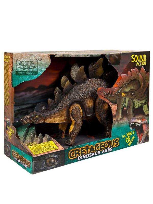 Игрушка интерактивная Junfa Динозавр Стегозавр на батарейках 20см