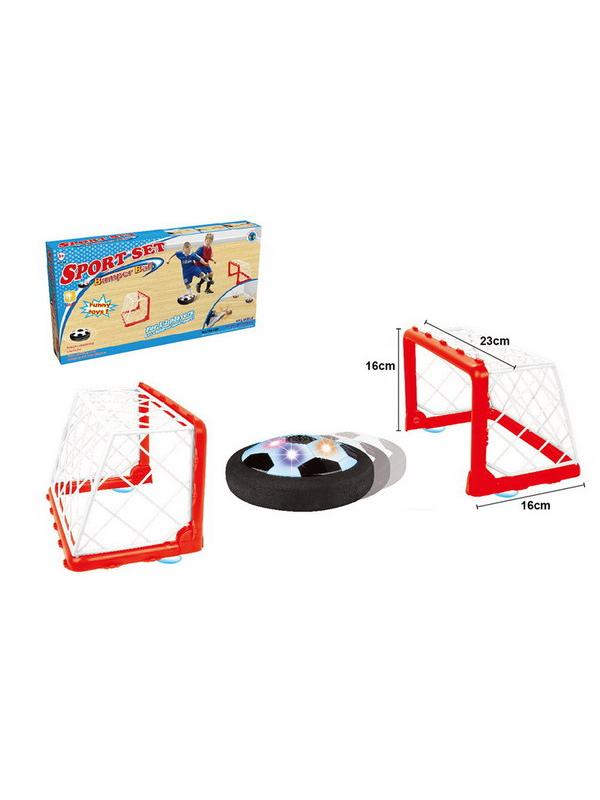 Напольная игра Junfa Диск-мяч диаметр 14 см с воротами 2 шт со световыми эффектами