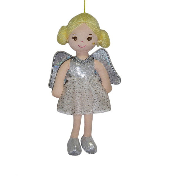 Кукла Мягкое сердце, мягконабивная Ангел с крыльями, в серебряном платье, 30 см / ABtoys