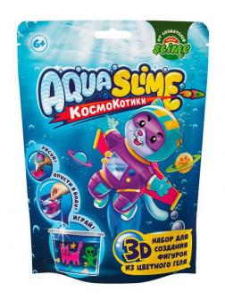 Набор для эксперементов Aqua Slime КосмоКотитки малый для изготовления фигурок из цветного геля