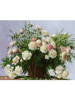 Набор для творчества Белоснежка картина по номерам на холсте Пионовое настроение 40 на 50 см