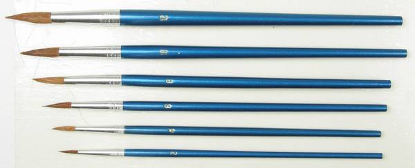 Кисти набор 6 штук  2,4,6,8,10,12, шерсть овцы, конус