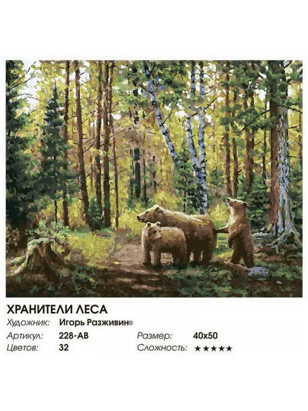 Набор для творчества Белоснежка картина по номерам на холсте Хранители леса 30 на 40 см