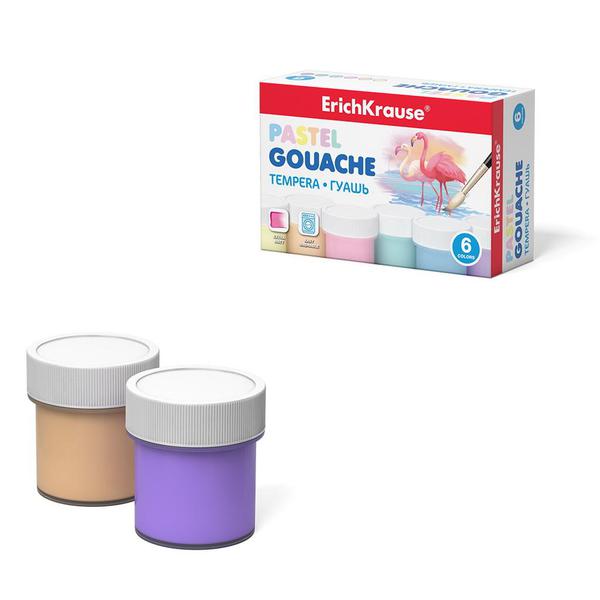 Краски ErichKrause Гуашь Pastel 6 цветов