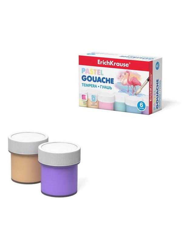 Краски ErichKrause Гуашь Pastel 6 цветов