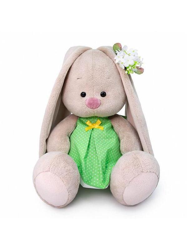 Мягкая игрушка BUDI BASA Зайка Ми в платье в горох и ромашка (малый) 25 см
