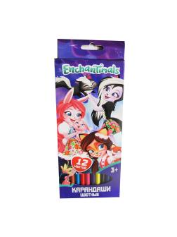 Карандаши цветные 12 цветов Enchantimals, длина 177 мм