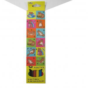 Карандаши цветные 6 цветов Коты 177 мм