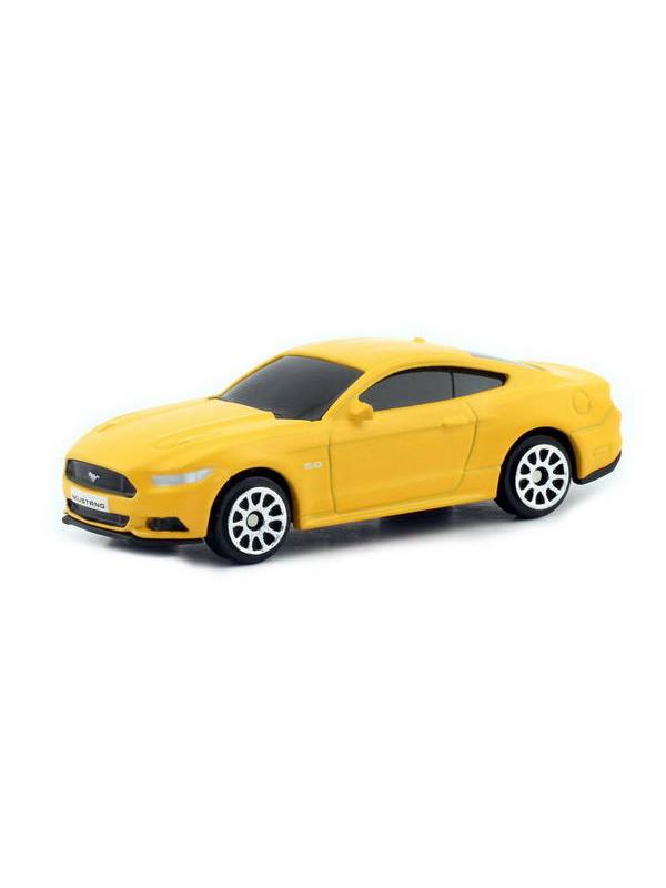 Машинка металлическая Uni-Fortune RMZ City 1:64 Ford Mustang 2015, без механизмов, цвет матовый желтый