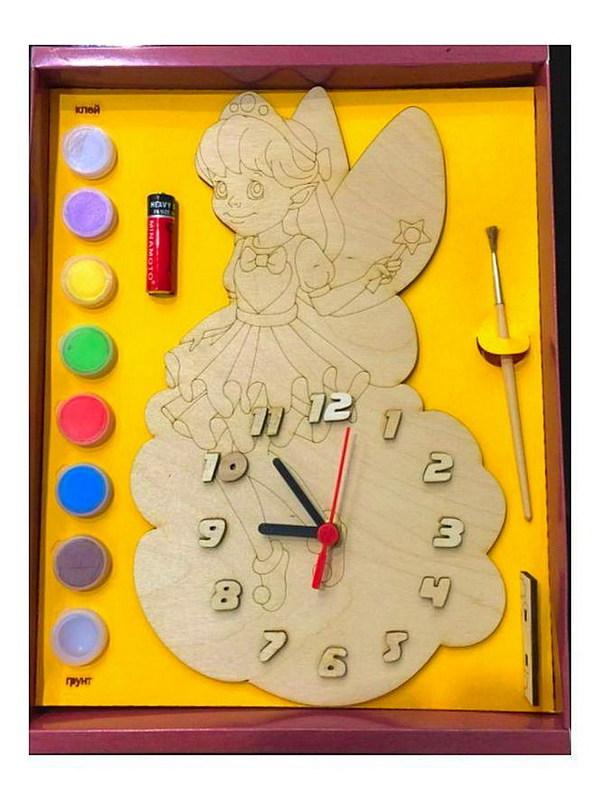 Набор для творчества Нескучные игры Часы Фея с циферблатом под роспись, с красками