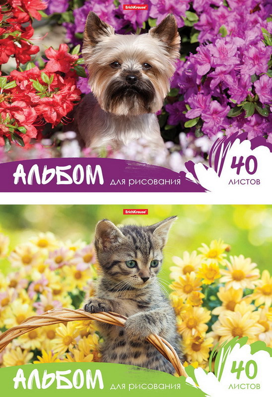 Альбом для рисования А4 40 листов Жизнь в цветах, клеевое скрепление