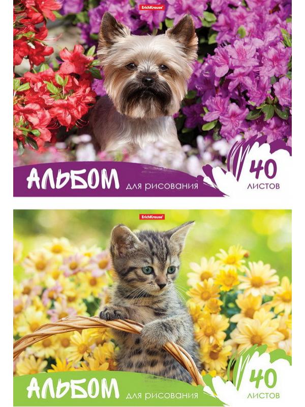 Альбом для рисования А4 40 листов Жизнь в цветах, клеевое скрепление